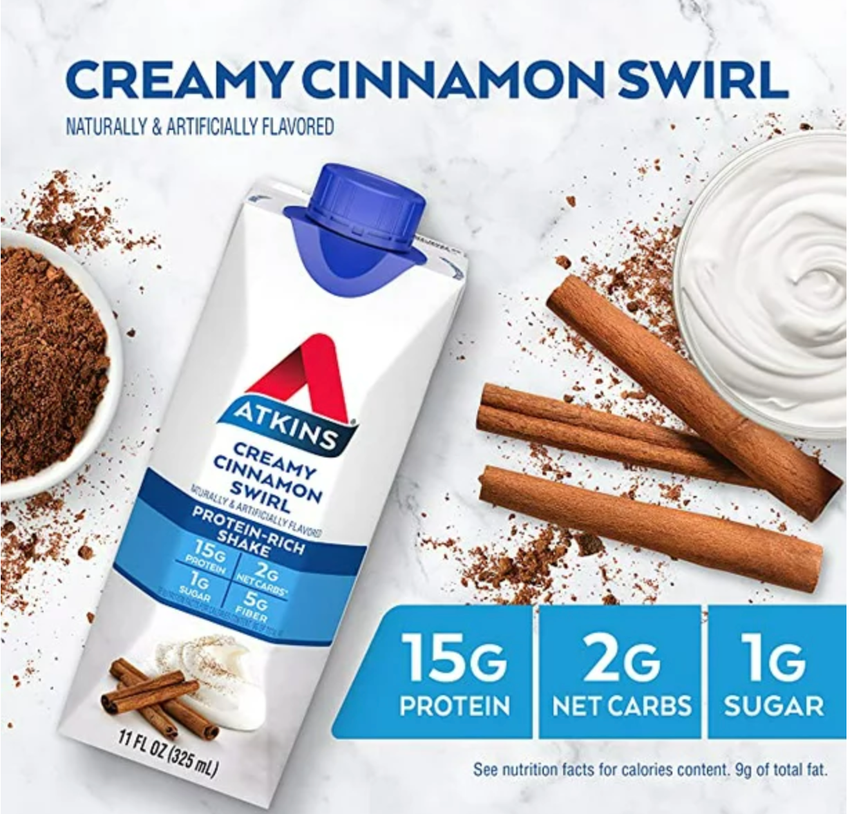 Atkins Ready to Drink Shake, Creamy Vanilla (Pack of 4)