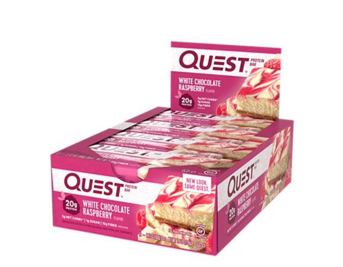 Quest Protein Bar - White Chocolate Raspberry (12 Bars)