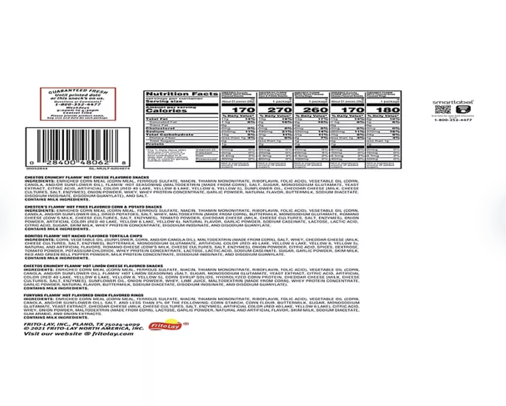 Frito-Lay Flamin' Hot Mix Variety Pack Snacks (30 pk.)