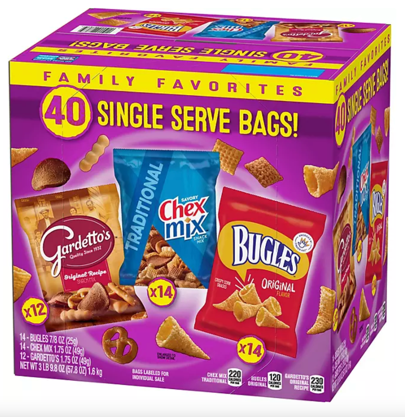 Bugles, ChexMix and Gardetto Variety Pack Snack Mix (40 ct.)