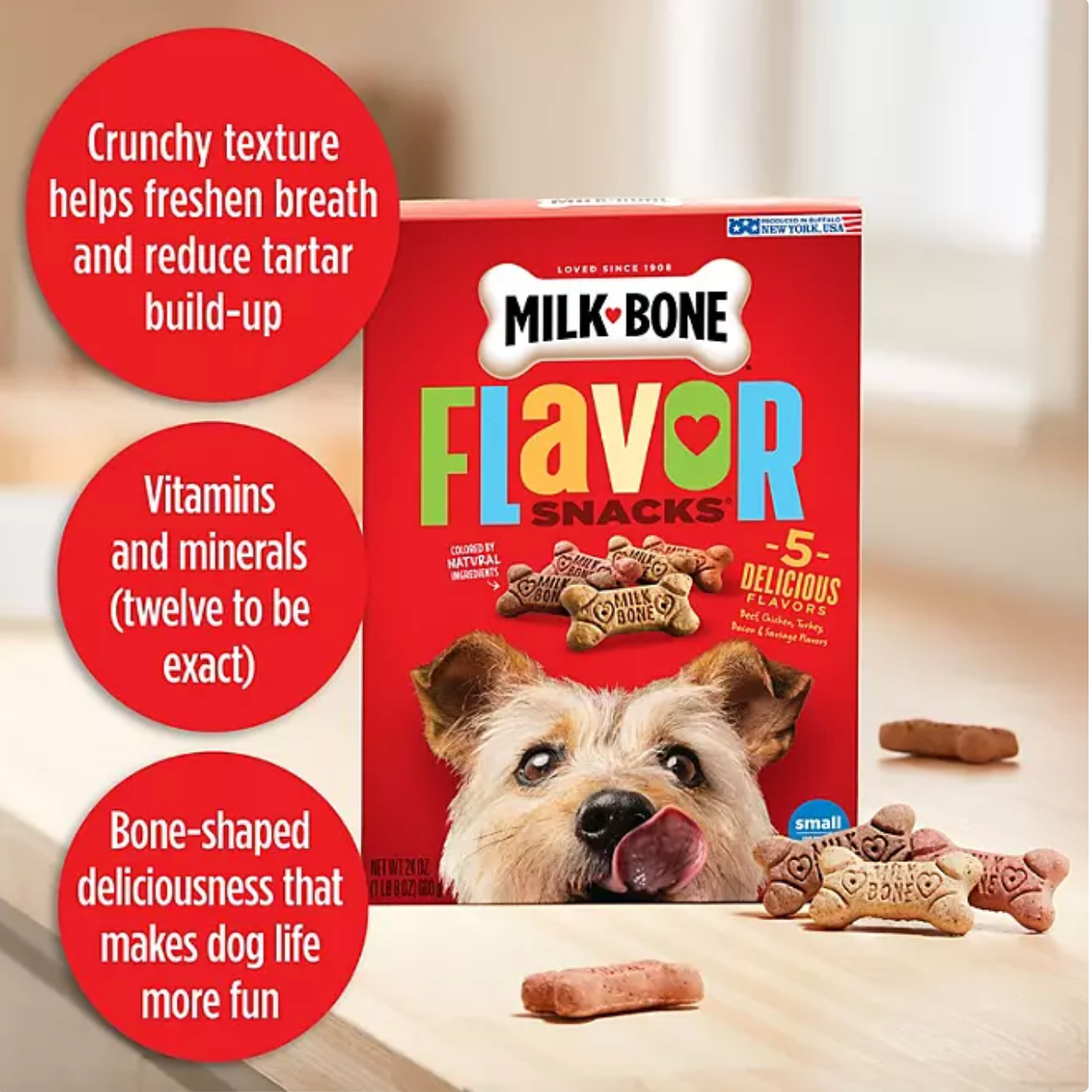 Milk-Bone Flavor Snacks Small Crunchy Dog Biscuits (128 oz.)