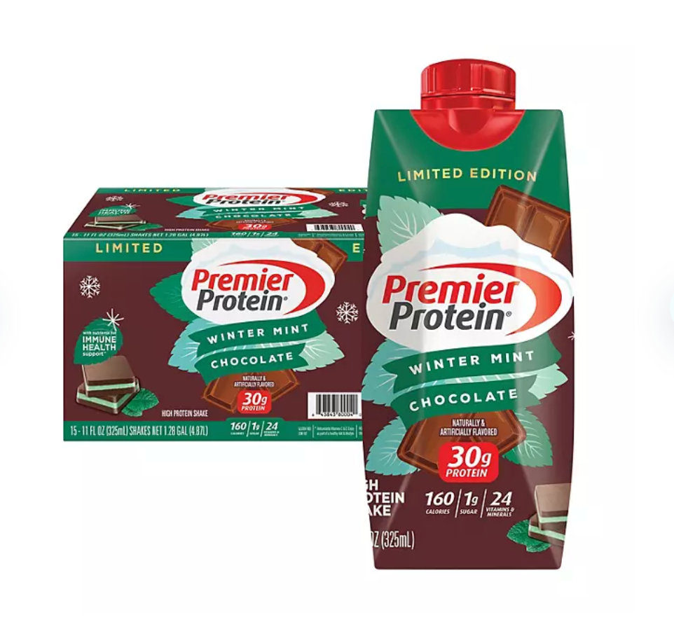 Premier Protein 30g High Protein Shake, Winter Mint Chocolate (11 fl. oz., 15 pk.)