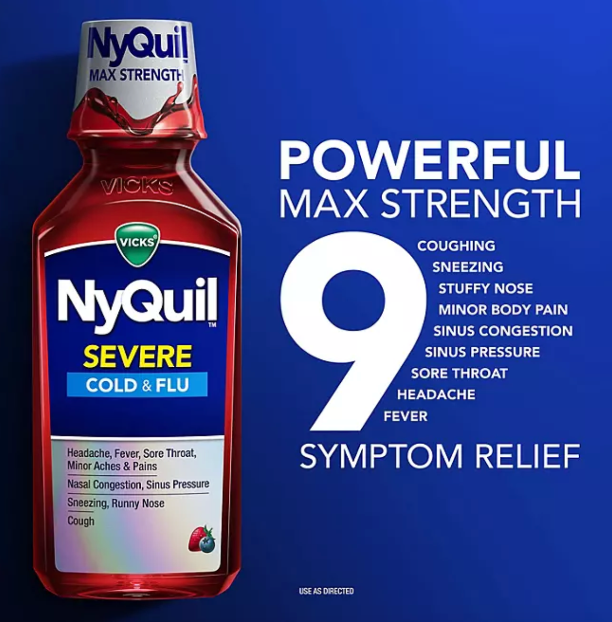 Vicks DayQuil and NyQuil SEVERE Cold & Flu Relief Liquid, Berry Flavor (3 pk., 12 fl.oz./Bottle)