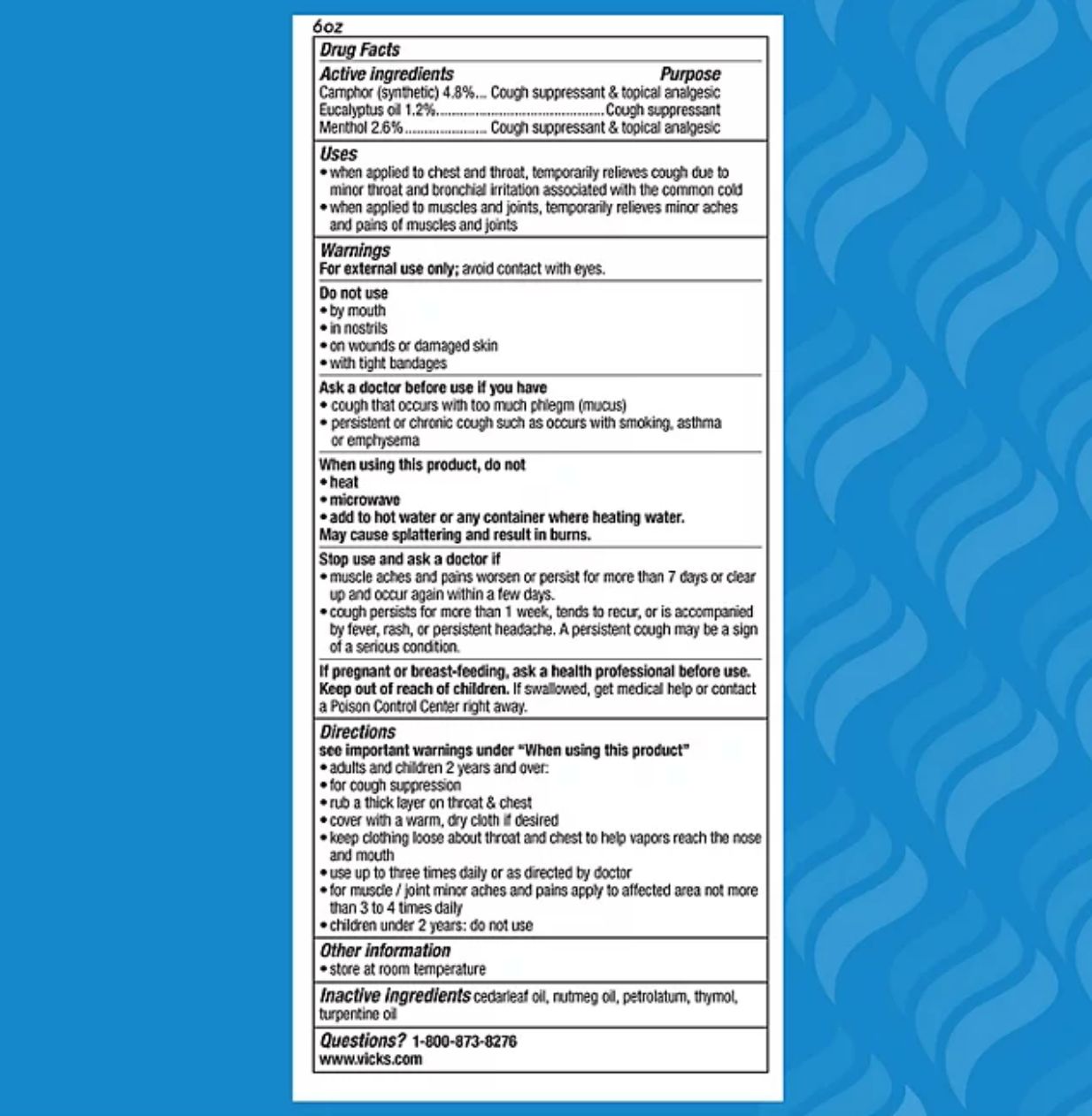 Vicks VapoRub Original Cough Suppressant Medicated Topical Analgesic Ointment (3.53 oz., 2 pk.)