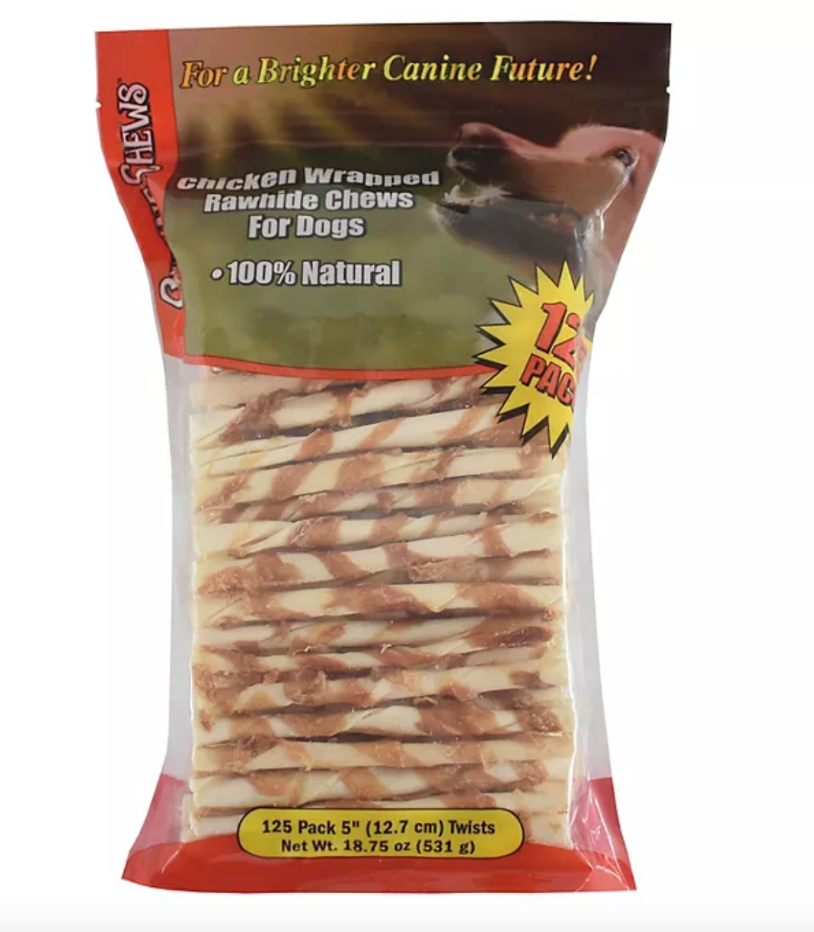Canine Chews Chicken-Wrapped Rawhide Chews for Dogs (125 ct.)