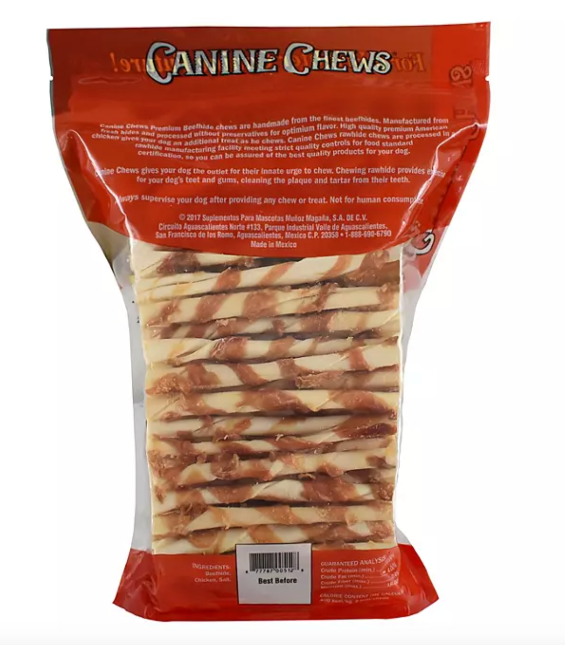 Canine Chews Chicken-Wrapped Rawhide Chews for Dogs (125 ct.)