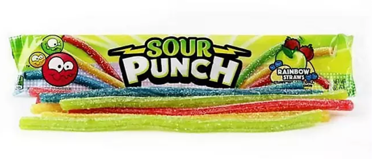 SOUR PUNCH Rainbow Straws Assorted Chewy Candy (2 oz., 24 pk.)