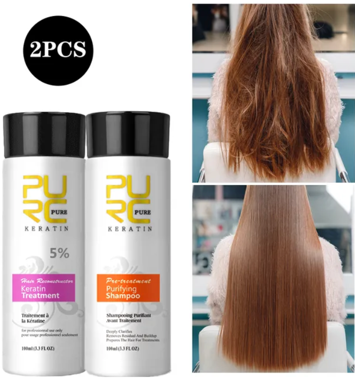 Professional Keratin Hair Treatment Set Brazilian Hair Straightening Cream Smoothing Shampoo Magic Hair Mask Care