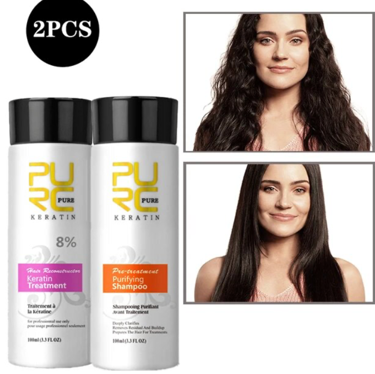 Professional Keratin Hair Treatment Set Brazilian Hair Straightening Cream Smoothing Shampoo Magic Hair Mask Care