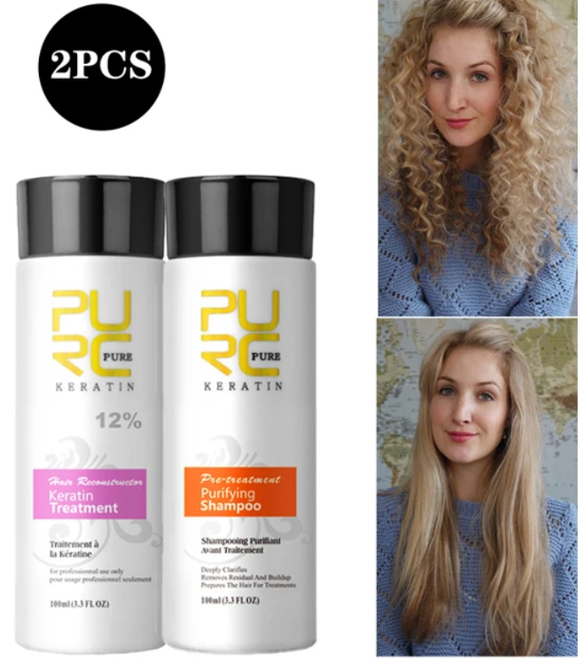 Professional Keratin Hair Treatment Set Brazilian Hair Straightening Cream Smoothing Shampoo Magic Hair Mask Care