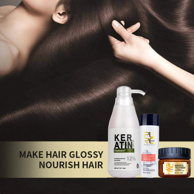 Professional Keratin Hair Treatment Set Brazilian Hair Straightening Cream Smoothing Shampoo Magic Hair Mask Care