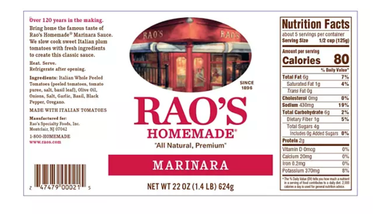 Rao's Homemade Marinara Sauce, 44oz.
