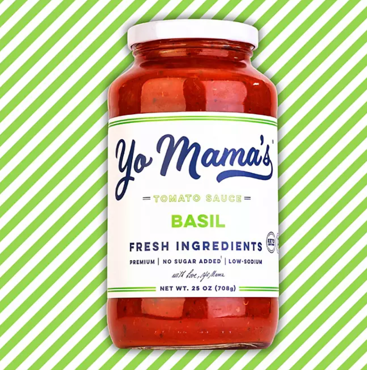 Yo Mama's Foods Low-Sodium Pasta Sauce, Tomato Basil 25 oz., 3 pk.