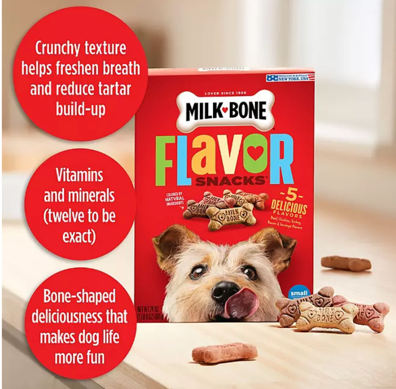 Milk-Bone Flavor Snacks Small Crunchy Dog Biscuits, 128 oz.