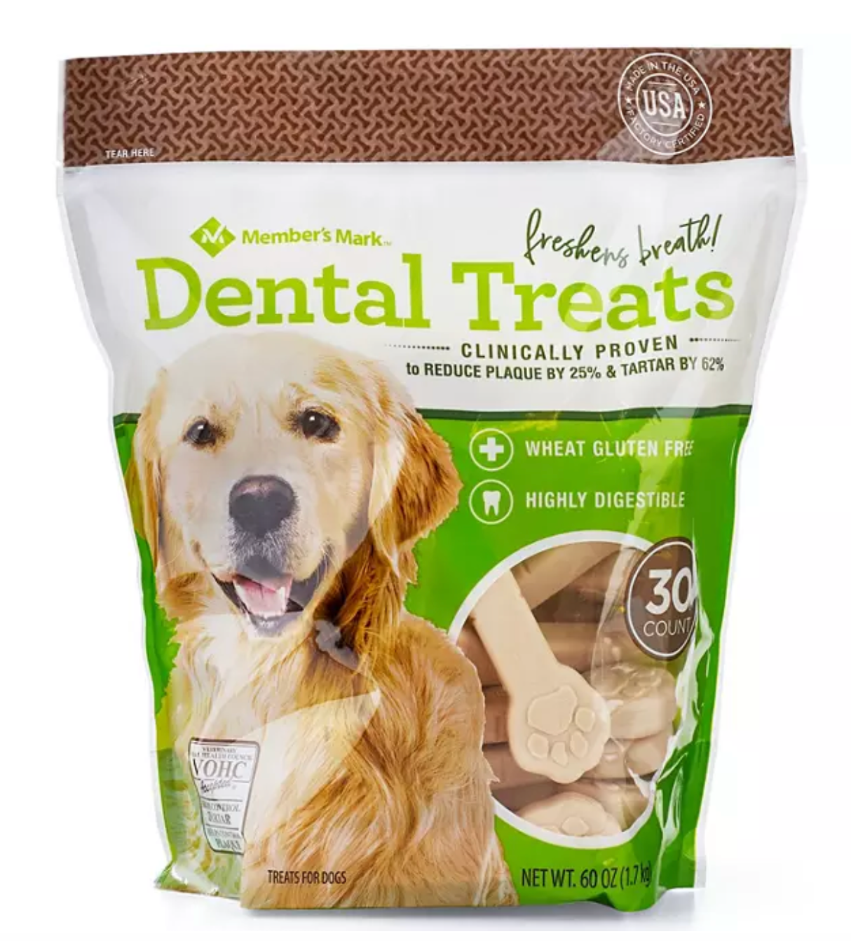 Dental Chew Treats for Dogs, 60 oz.