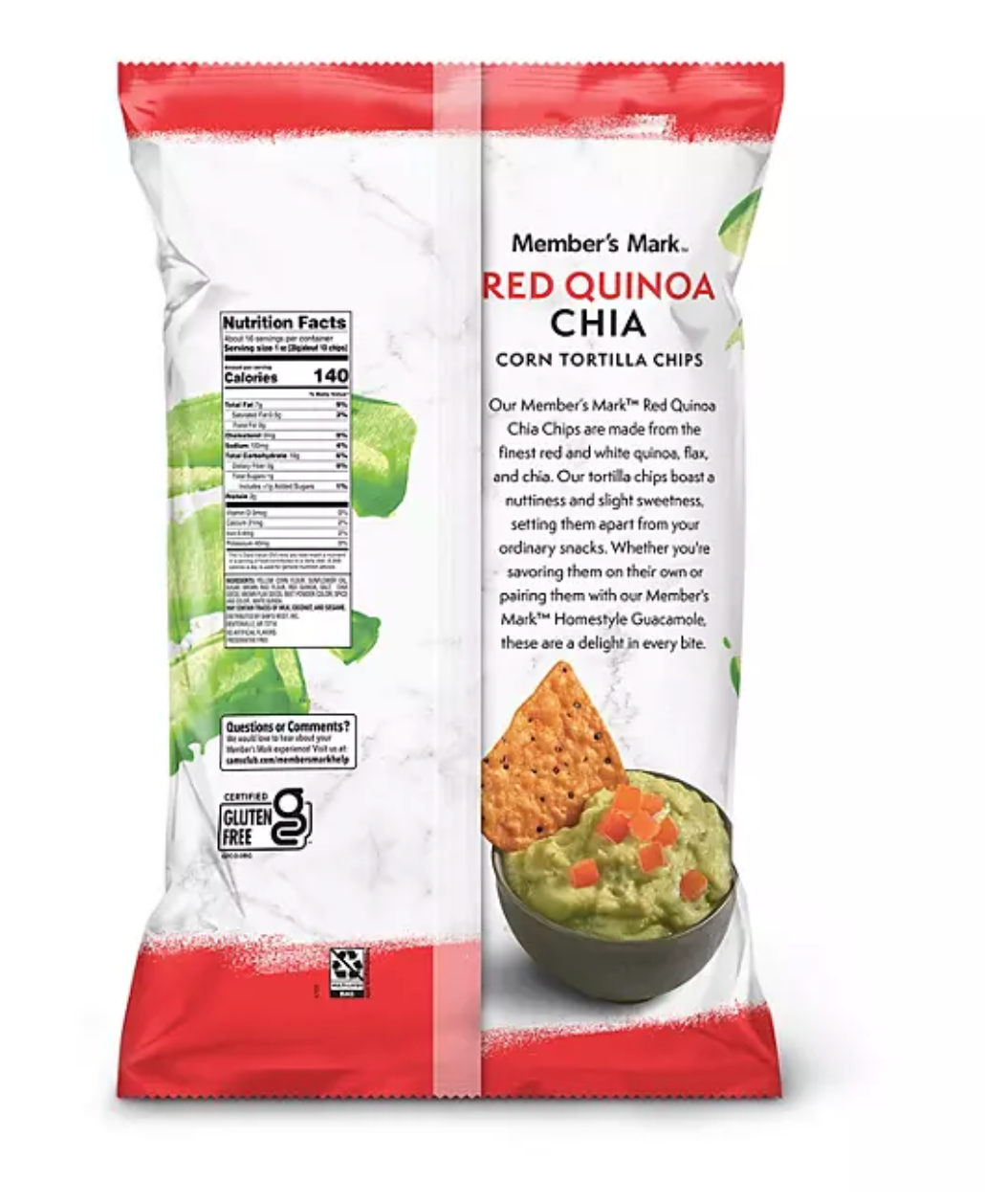 Red Quinoa Chia Corn Tortilla Chips, 16 oz.