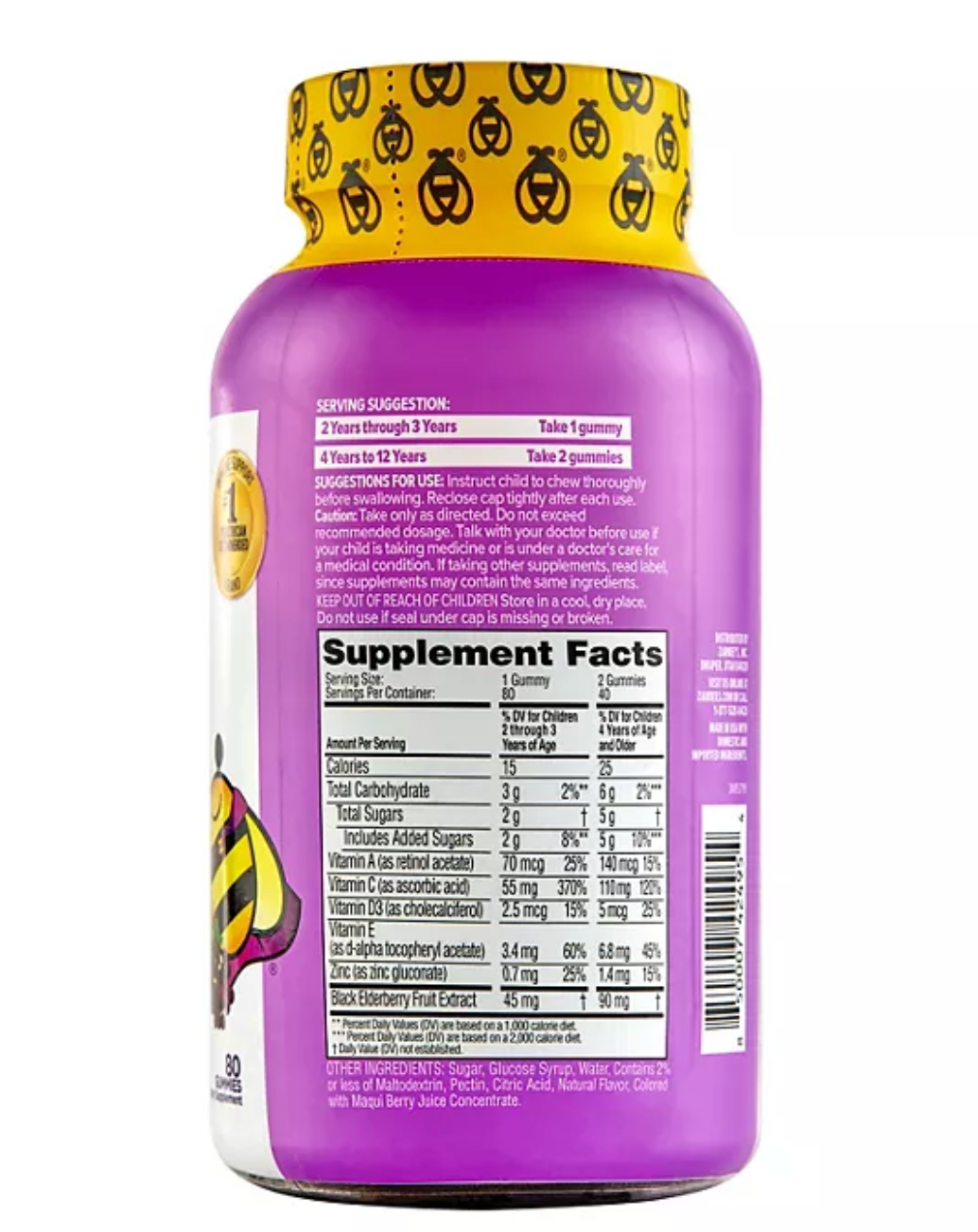 Zarbee's Naturals Children's Elderberry Immune Support Gummies, Natural Berry, 80 ct.