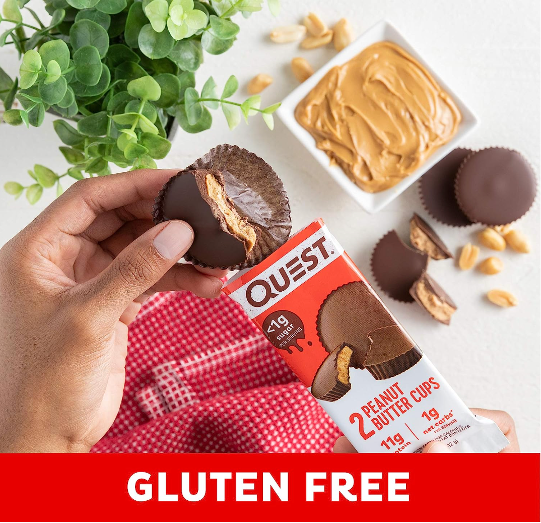 Quest Nutrition High Protein Low Carb, Gluten Free, Keto Friendly, Peanut Butter Cups, 12 Count (total- 17.76 Ounce)