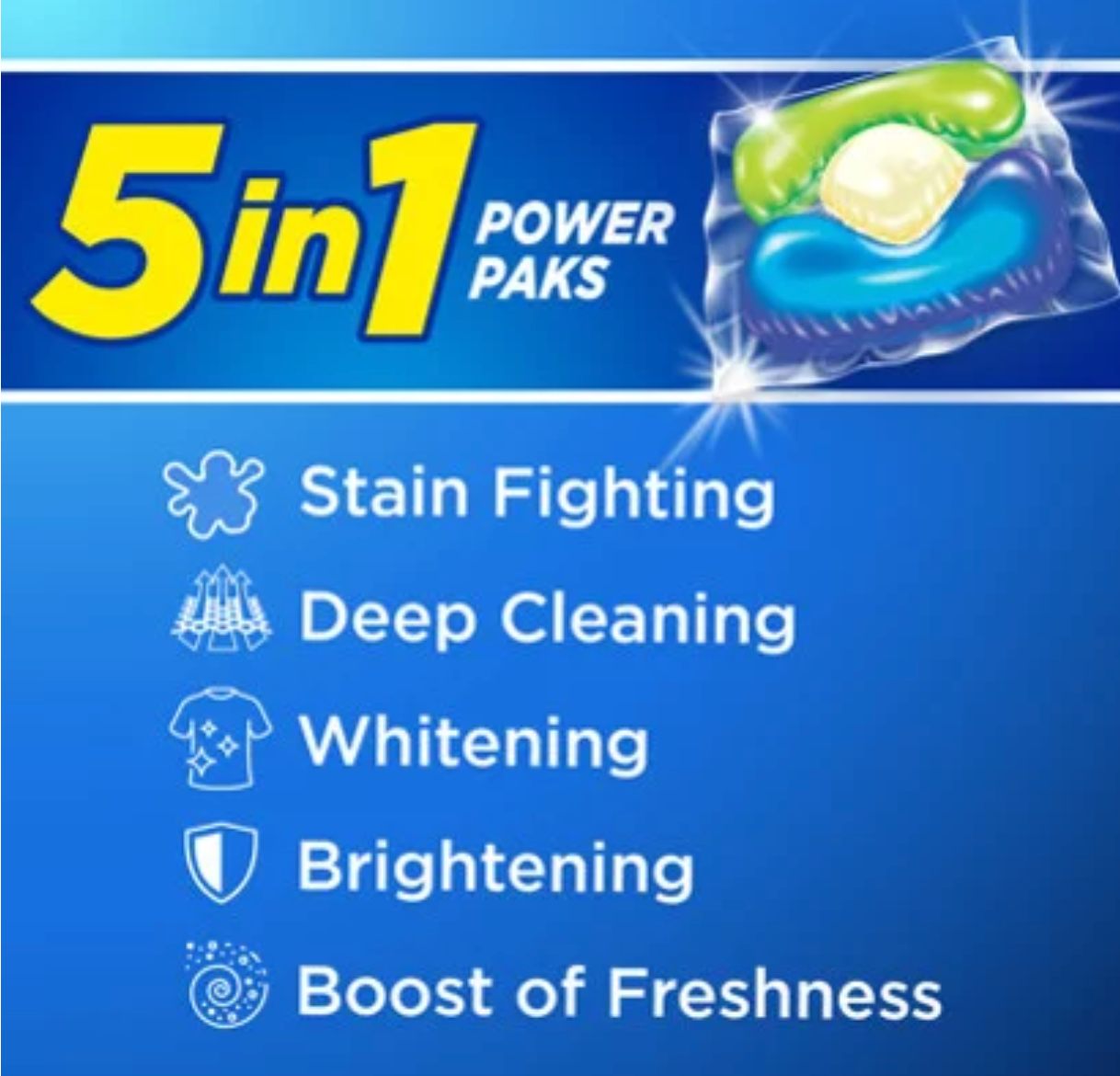 Arm & Hammer Plus OxiClean 5-in-1 Laundry Detergent Power Paks, 42 Count (Packaging may vary)
