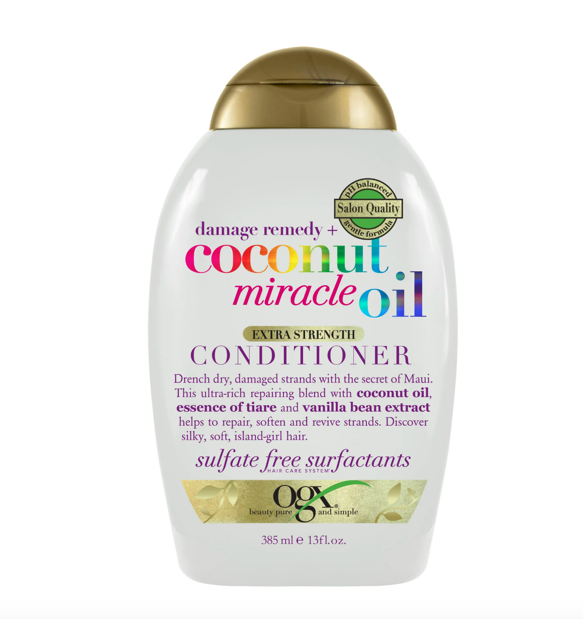 OGX Extra Strength Damage Remedy Coconut Miracle Oil Repairing Daily Conditioner, 13 fl oz
