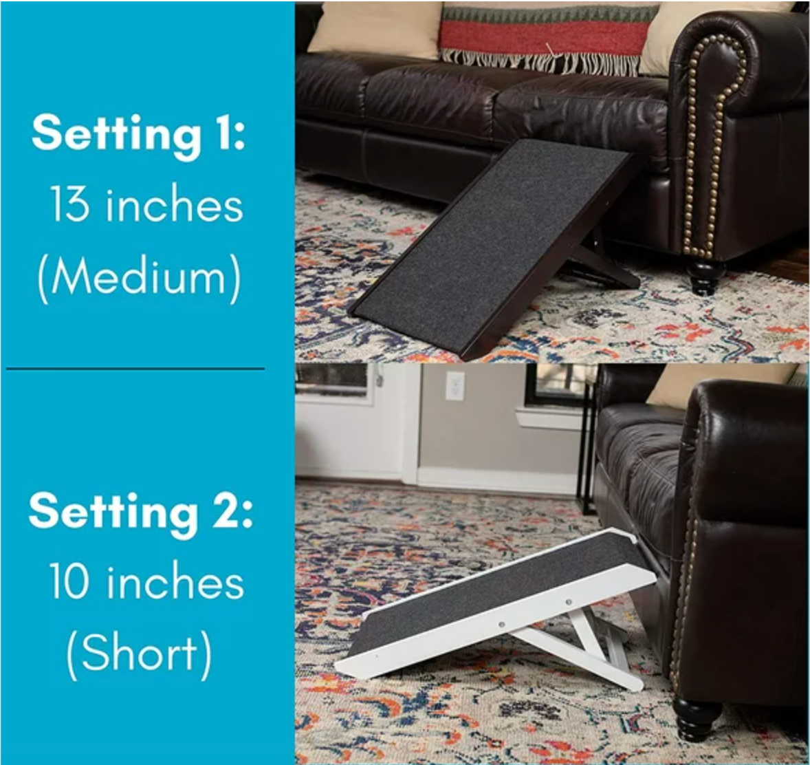 BirdRock Home 13" Adjustable Pet Ramp - Espresso