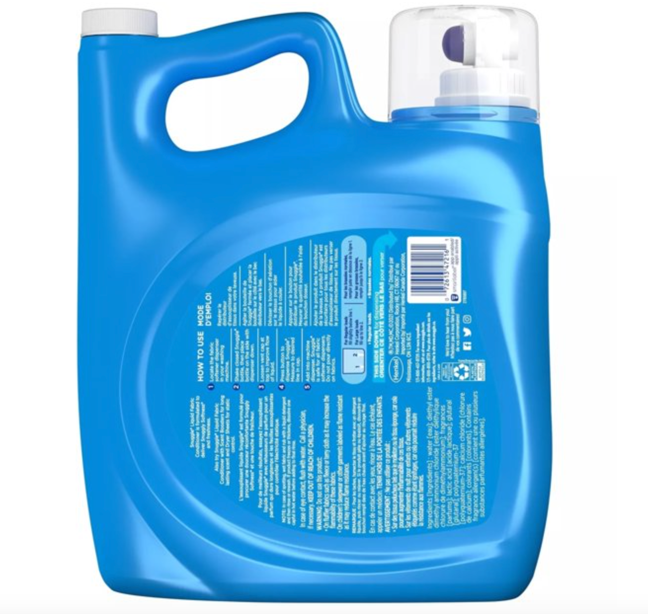 Snuggle Liquid Fabric Softener, Blue Sparkle (188 Fluid Ounce, 235 Loads)