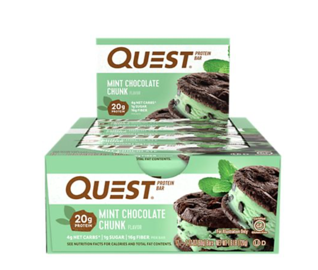 Quest Protein Bar - Mint Chocolate Chunk (12 Bars)