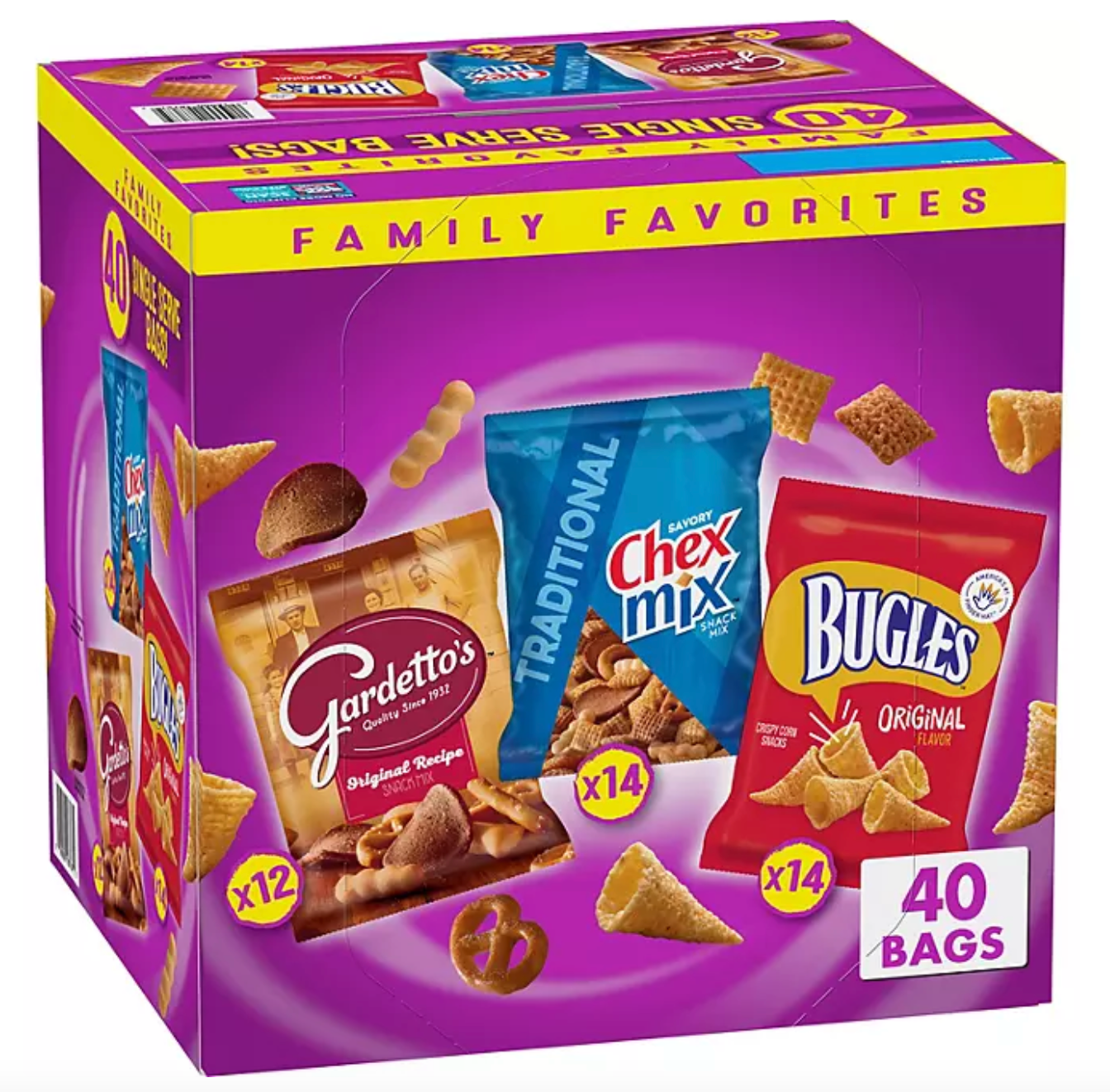 Bugles, ChexMix and Gardetto Variety Pack Snack Mix (40 ct.)