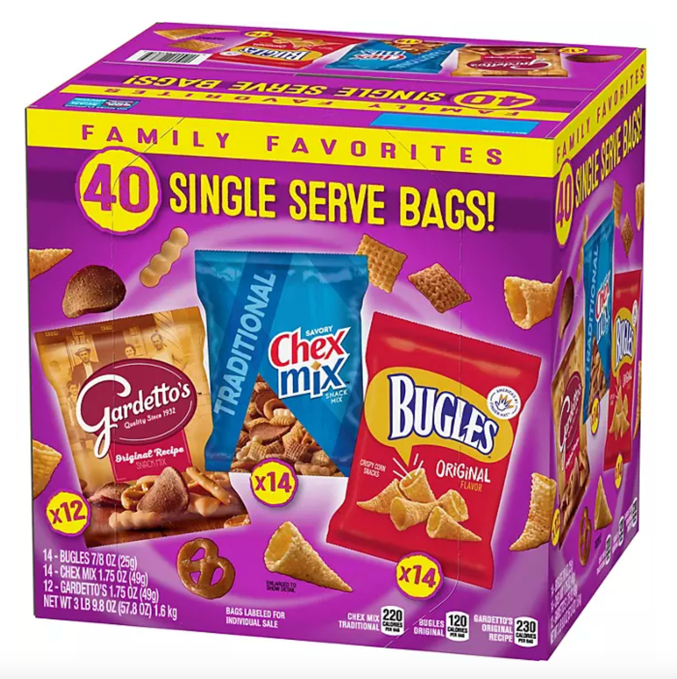 Bugles, ChexMix and Gardetto Variety Pack Snack Mix (40 ct.)
