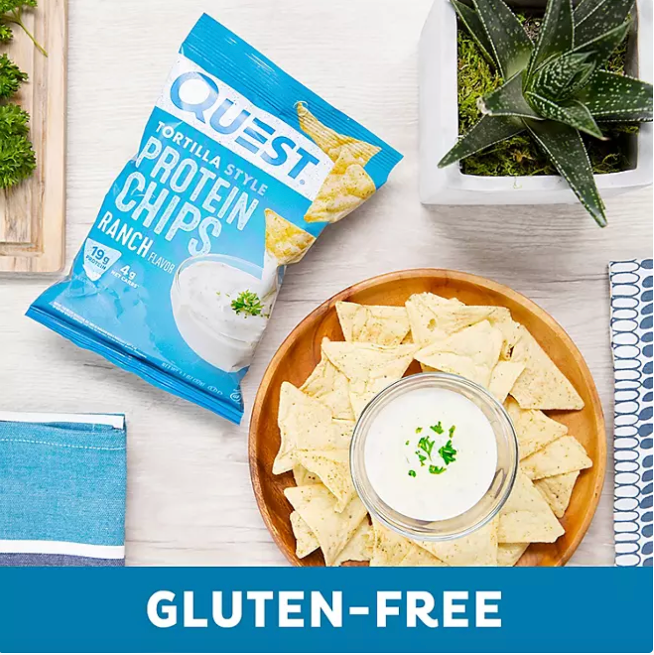 Quest Tortilla Style 18-19g Protein Chip Variety Pack, Nacho Cheese & Ranch, 14 ct.
