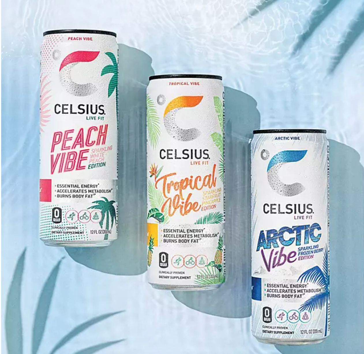 Celsius Essential Energy Sparkling Vibe Variety Pack (12 fl. oz., 18 pk.)