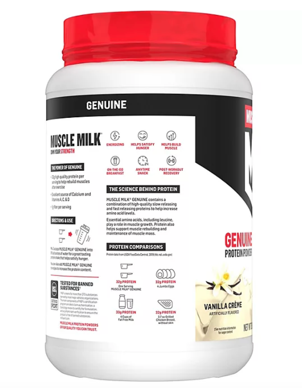 Muscle Milk Genuine Protein Powder, Vanilla Cream (39.5 oz.)