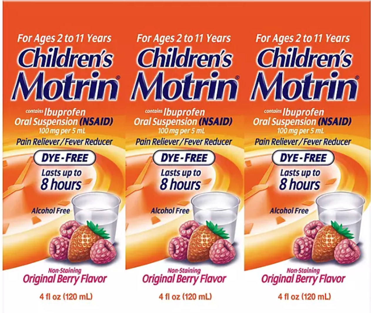 Children's Motrin Oral Suspension, Berry (4 oz., 3 pk.)