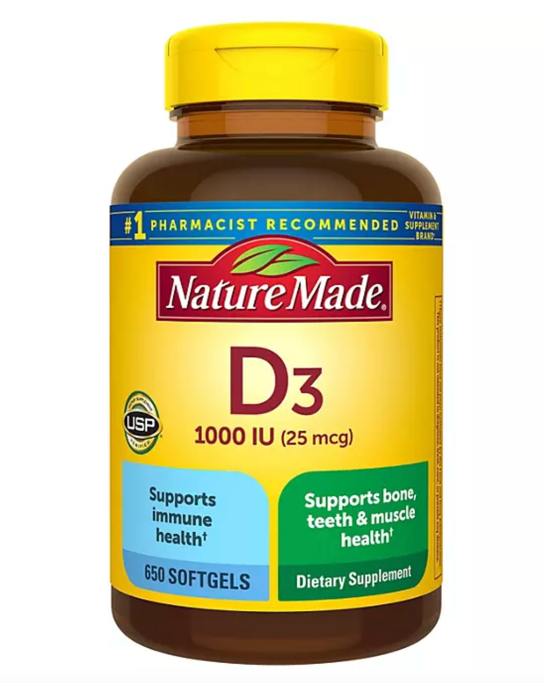 Nature Made Vitamin D3 25 mcg (1,000 IU) Softgels (650 ct.)