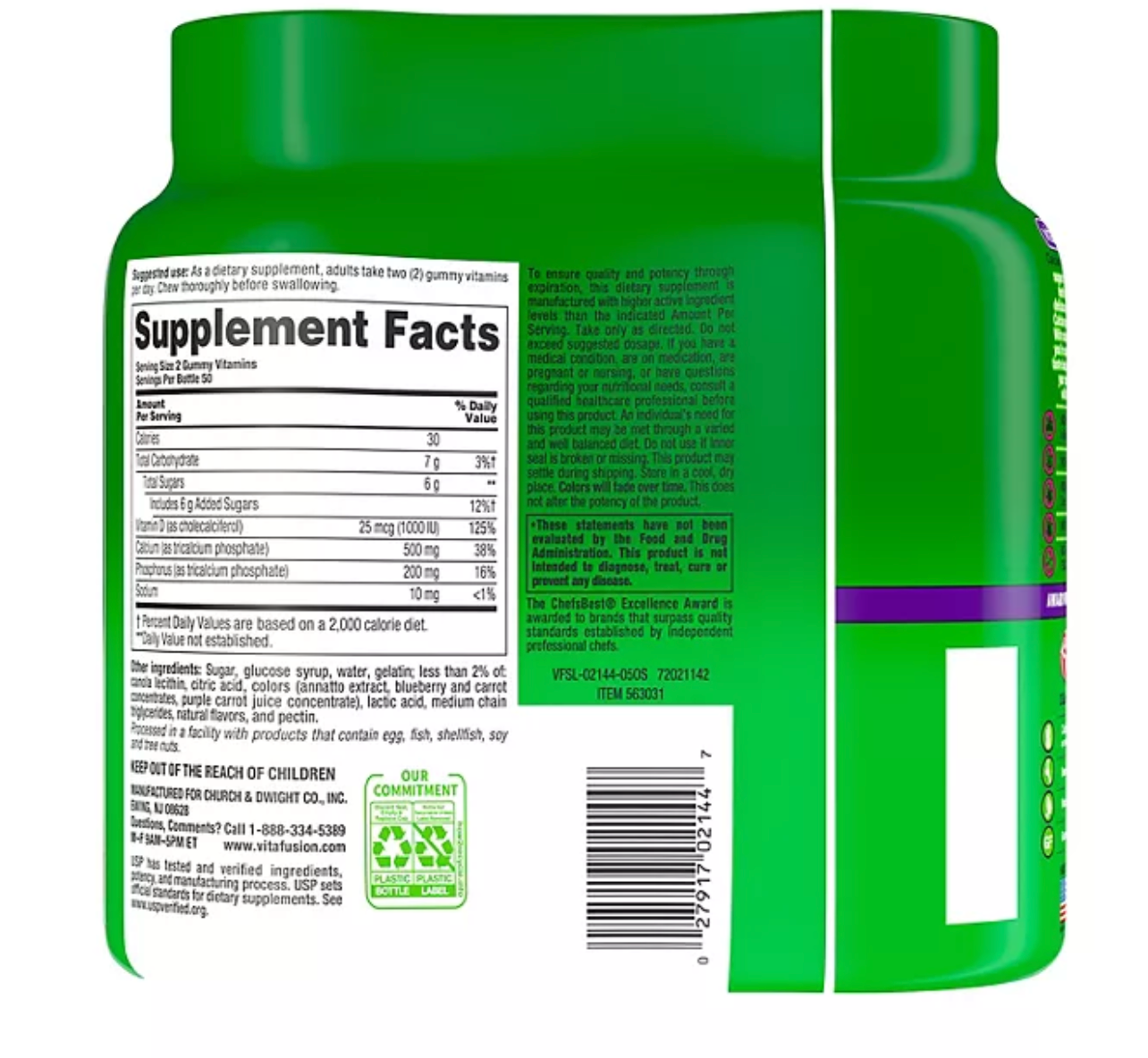 Vitafusion Calcium + D3 Gummies (200 ct.)