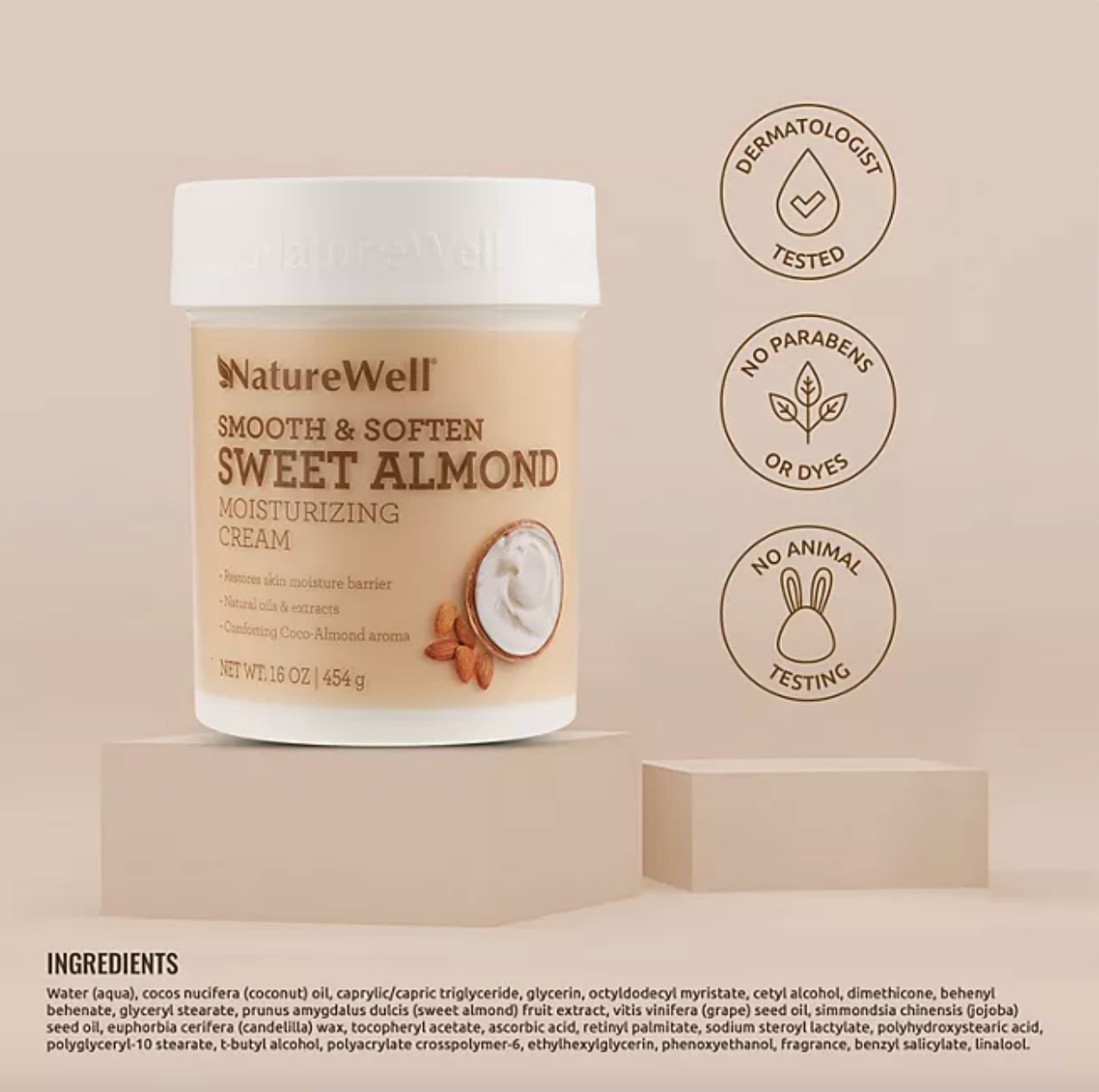 NatureWell Sweet Almond Moisturizing Cream (16 oz., 2 pk.)