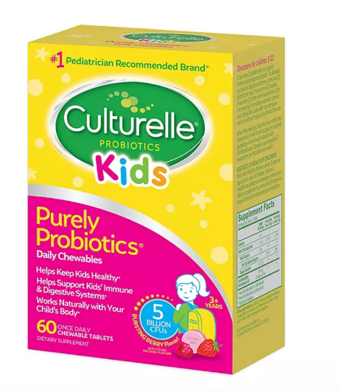 Culturelle Kids Purely Probiotic Daily Chewable Tablets (60 ct.)