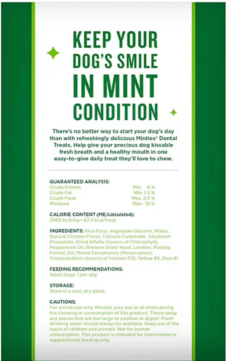 Minties Dental Dog Bone Treats, Maximum Mint (32 oz.)