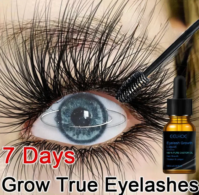 Natural Castor Oil Eyelash Growth Treatment Natural Curl Enlarge Eyes Eyelash Eyebrow Essential Serum Liquid Oil
