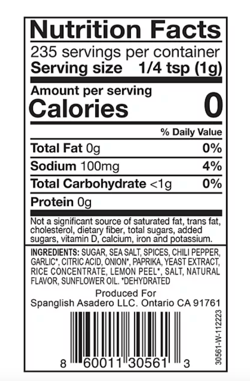 Spanglish Asadero All Purpose Seasoning, 8.3 oz.