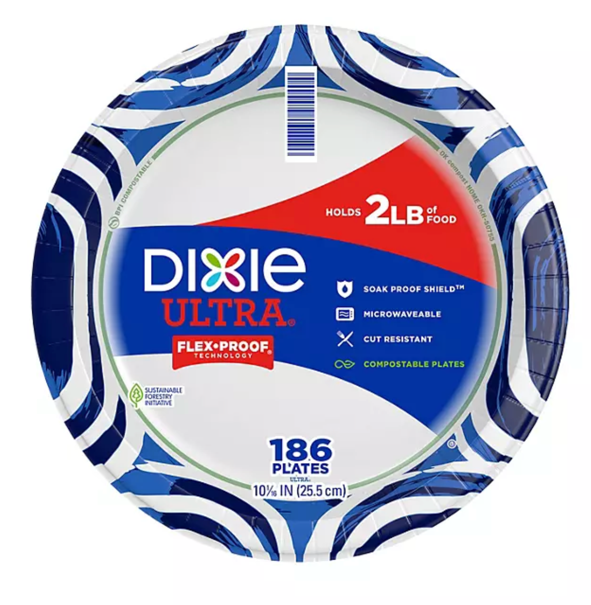 Dixie Ultra Heavyweight Dinner Paper Plates, 10", 186 ct.