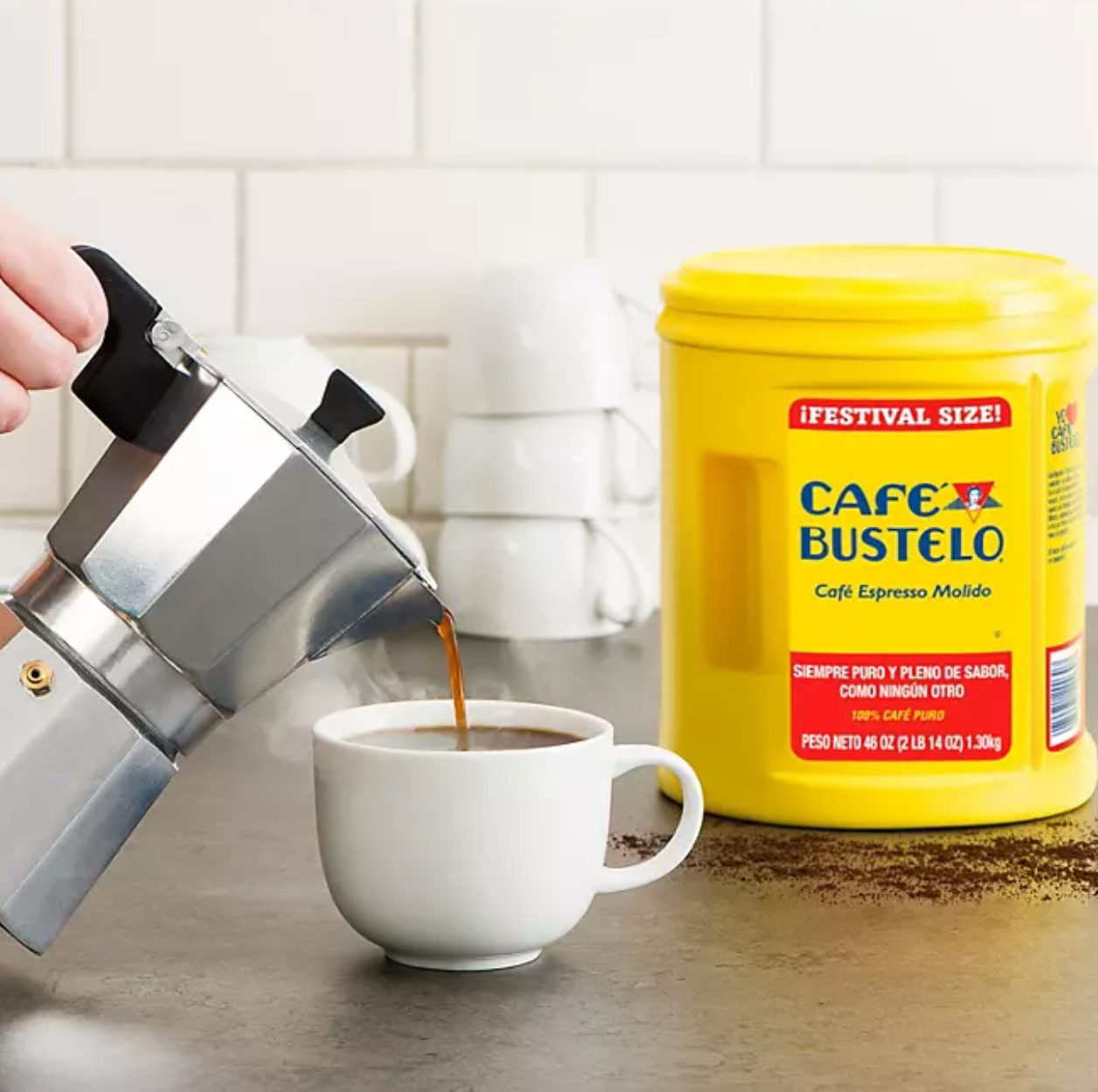 Café Bustelo Festival Size Dark Roast Ground Coffee, Espresso 46 oz.