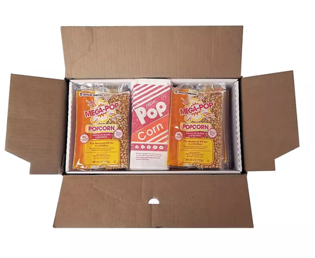 Gold Medal Mega-Pop All-In-One Popcorn Supply Kit for 6 oz. Poppers