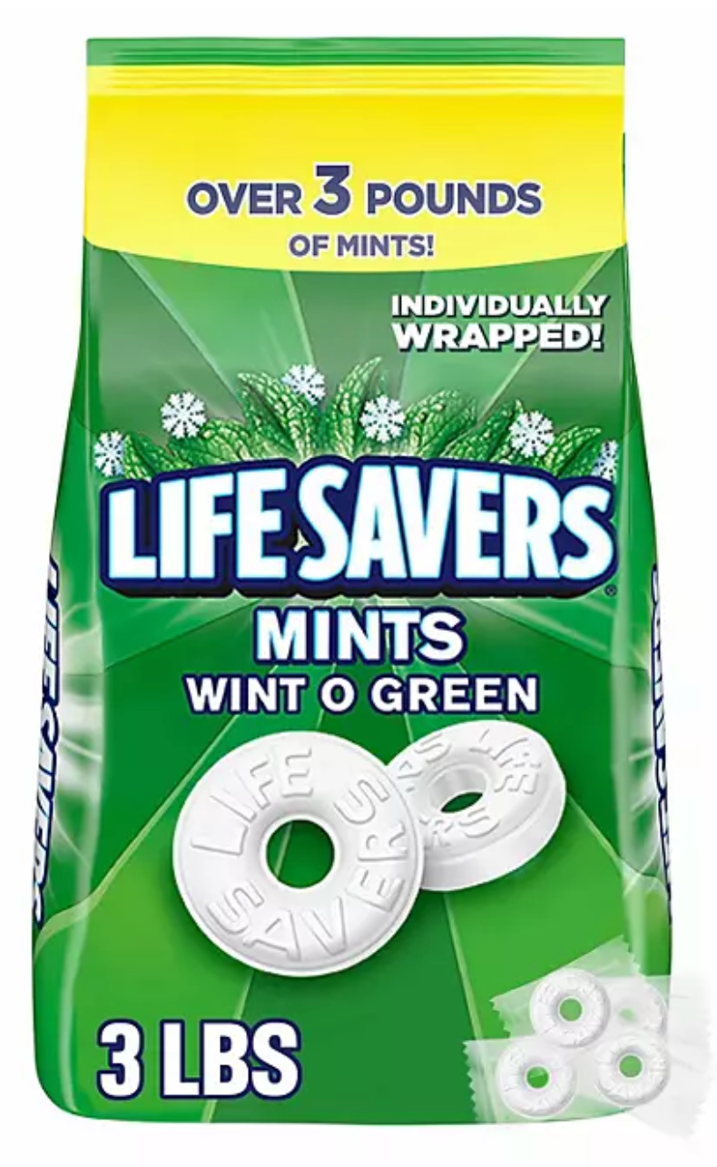 Life Savers Wint-O-Green Mints Hard Candy, 3 lbs.