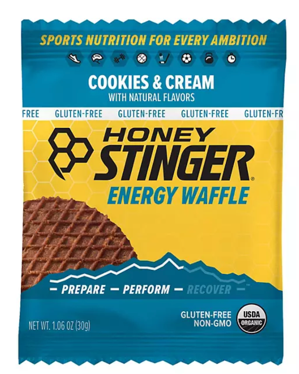 Honey Stinger Organic Gluten-Free Cookies and Cream Waffles (12 ct.)
