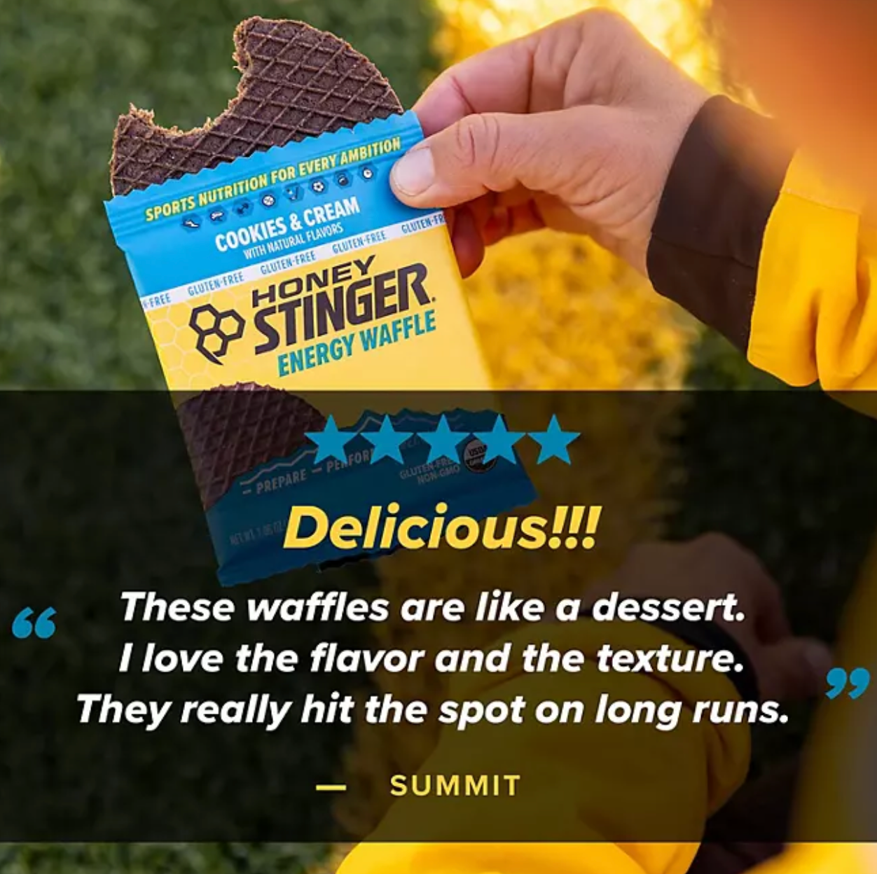 Honey Stinger Organic Gluten-Free Cookies and Cream Waffles (12 ct.)