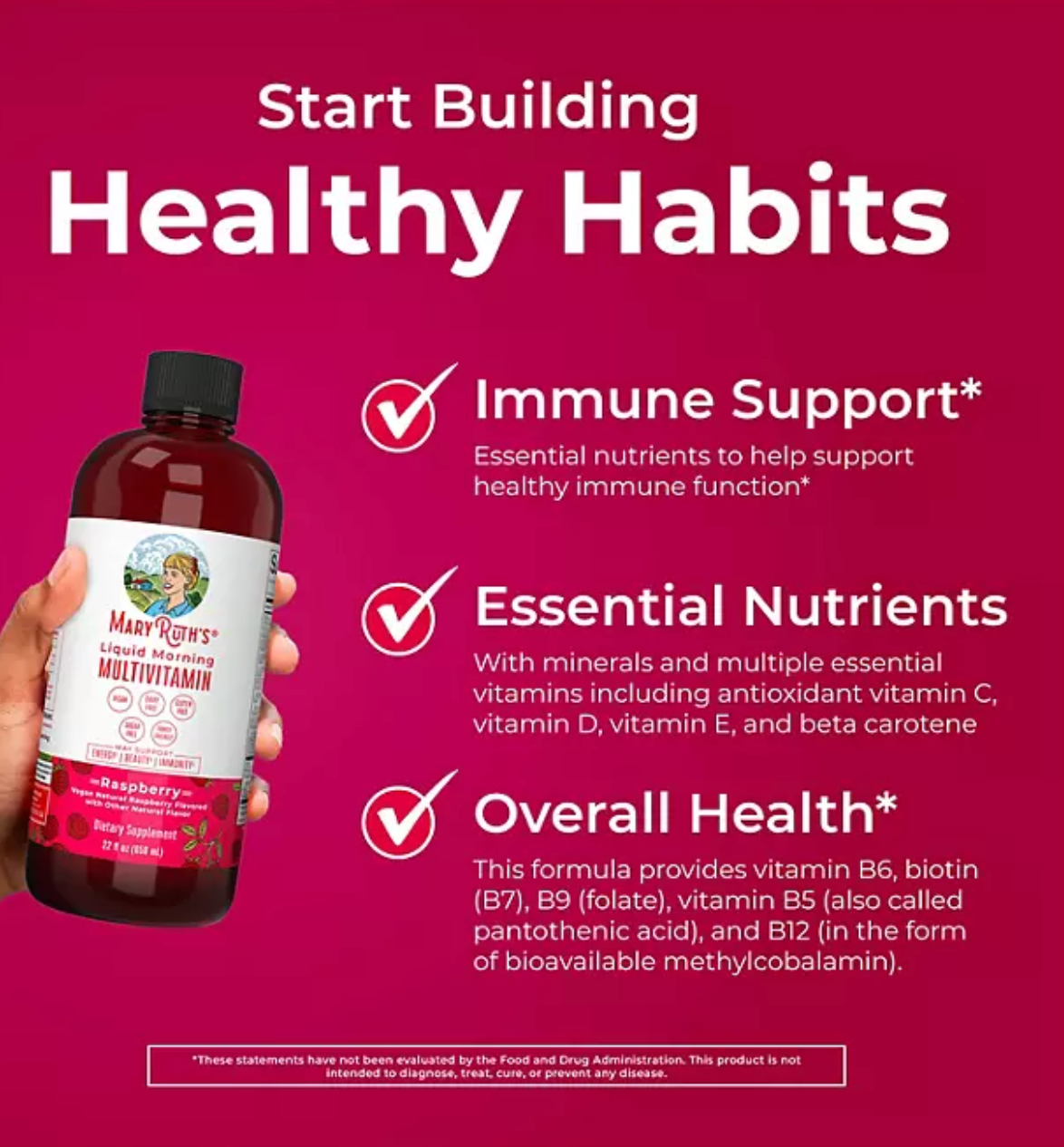 MaryRuth's Liquid Morning Multivitamin, Raspberry, 22 fl. oz., 2 pk.