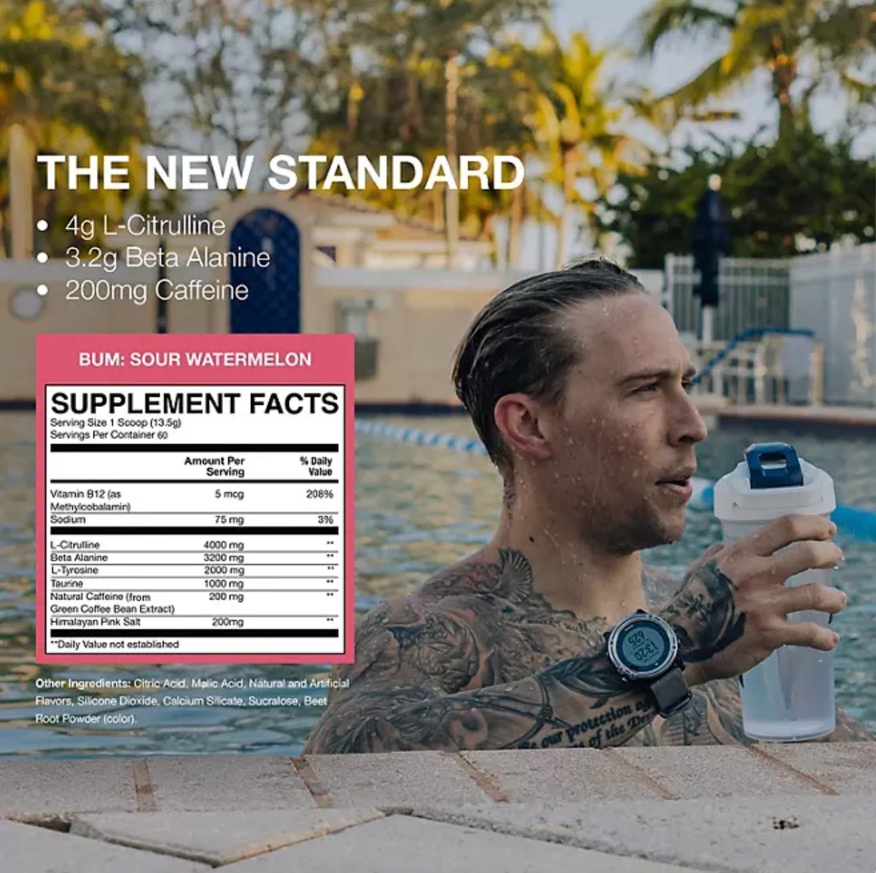 RAW Nutrition CBUM Essential Pre Workout Powder, Sour Watermelon 60 Servings.
