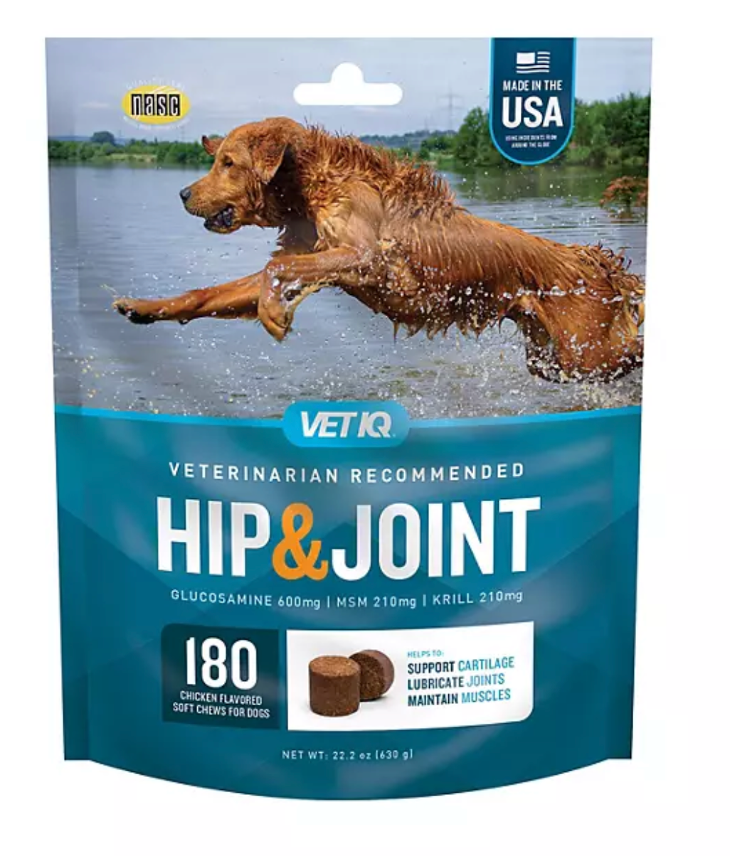 VETIQ Maximum Strength Hip & Joint Soft Dog Chews, Chicken Flavored, 180 ct.