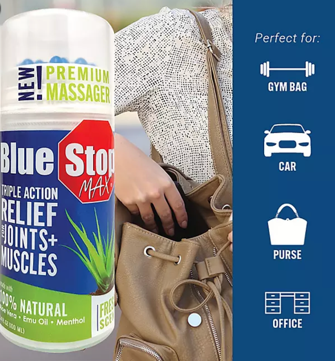 Blue Stop Max for Body Aches Massager Stick (3.4 oz., 2 pk.)